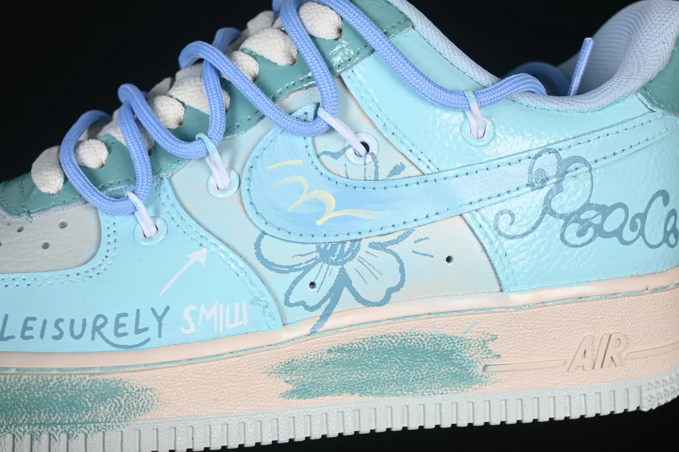 All categories Nk Air Force 1 Air Force series Nk Air Force 1 Low Air Force low-top Nike Air Force 1'07 Low Hand-painted graffiti Blue Sky Flower Island Air Force One low-top casual sneakers KS6968-777